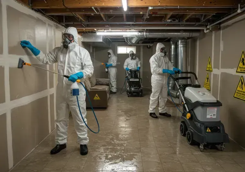 Basement Moisture Removal and Structural Drying process in Pine Bluffs, WY